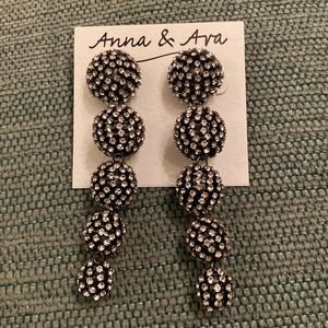 Black and stone earrings